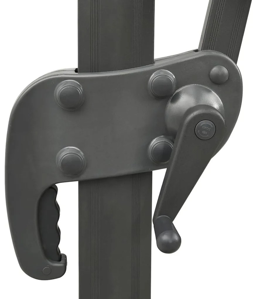 fekete konzolos kerti napernyő dupla tetejjel 400 x 300 cm