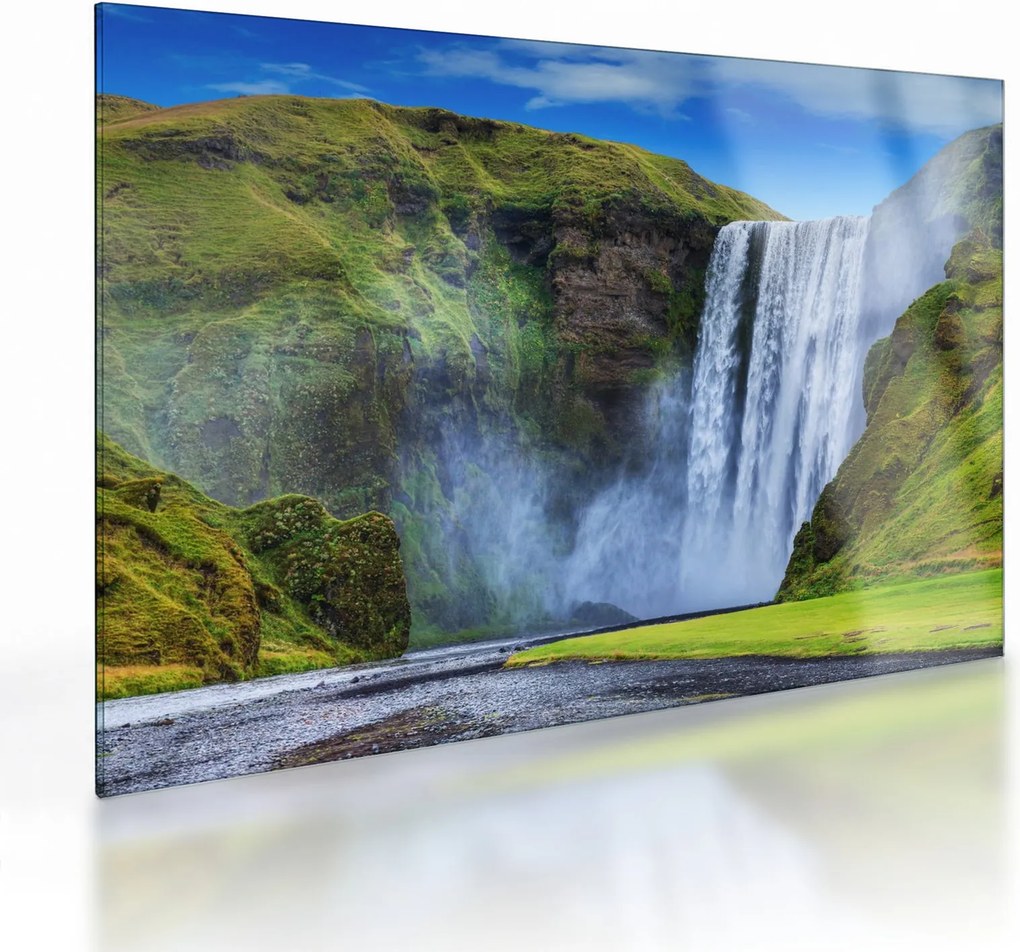 Üveg kép - Seljalandsfoss vízesés (70x50 cm)