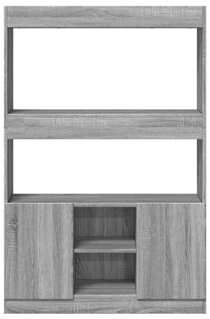 szürke sonoma szerelt fa magasszekrény 92 x 33 x 140 cm