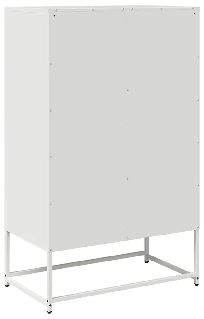 fehér acél magasszekrény 68x39x111,5 cm