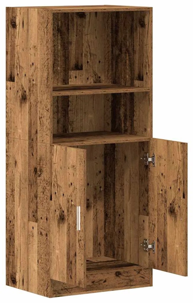 antik fa színű szerelt fa konyhaszekrény 57x41,5x131,5 cm
