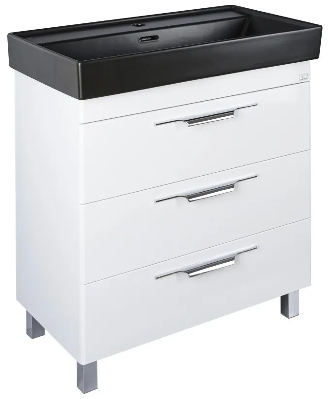 TMP TRIO 100 álló fürdőszobabútor - CeraStyle SHARP FEKETE mosdóval - 100 x 48 cm