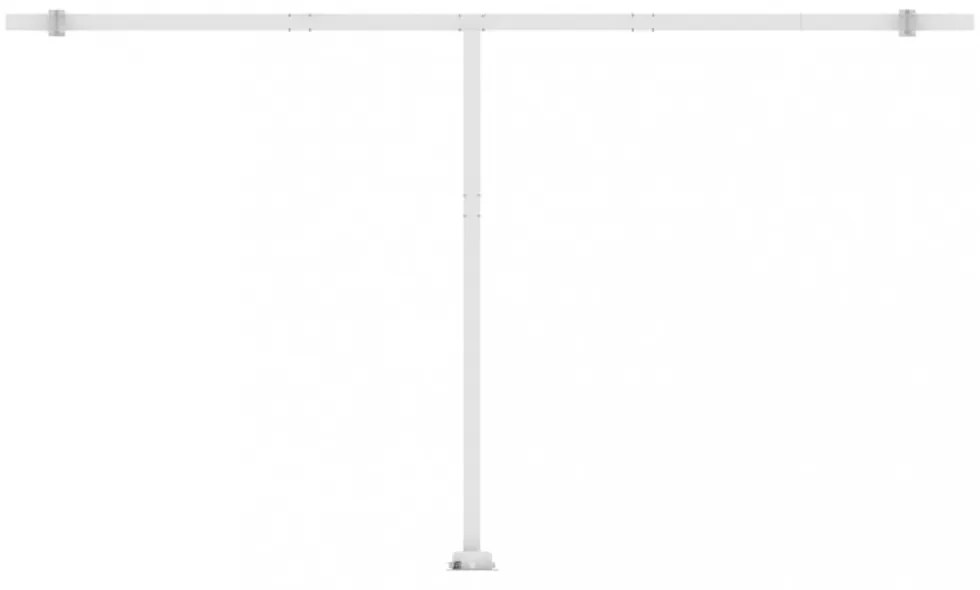 kék és fehér kézzel kihúzható póznás napellenző 500 x 300 cm