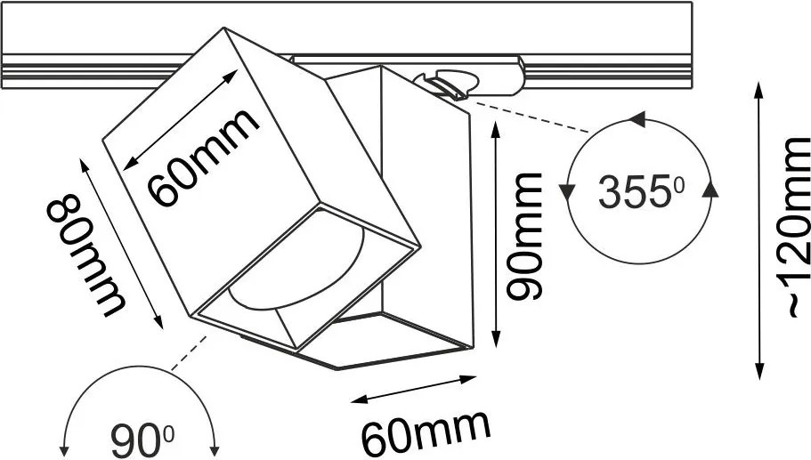 Antigo Cube 6260 Sínreflektor 1x10W/GU10 IP20
