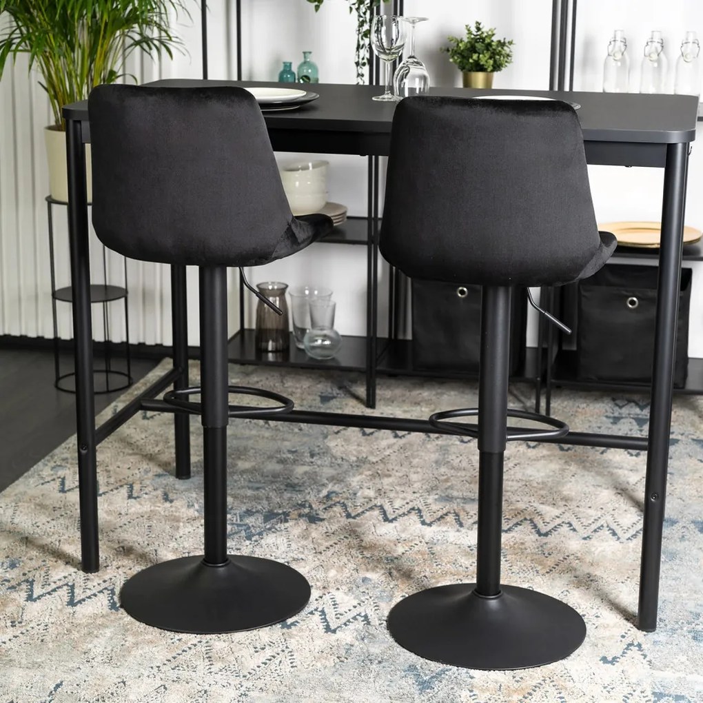 ARCOS 2 bárszék, fekete, velúr