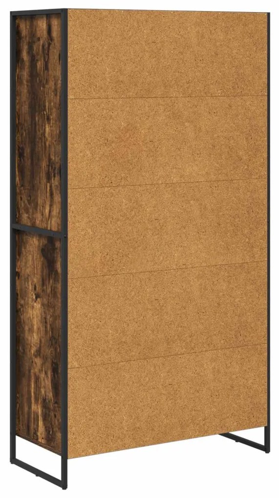 Széf fiókkal 2 pcs Füstös tölgy 81 x 36 x 150.5 cm Faanyag