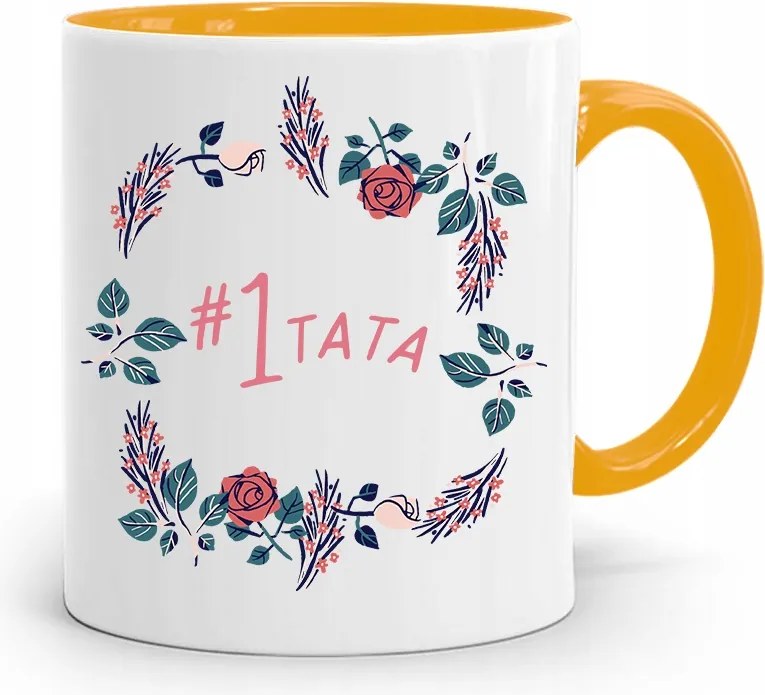 Sárga Apák Napi Bögre Apáknak #1 Apa Ajándék fényképes nyomattal