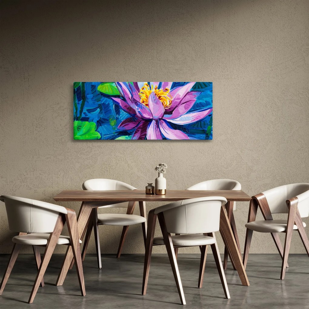 Egy vízi liliom képe a vízen (120x50 cm)