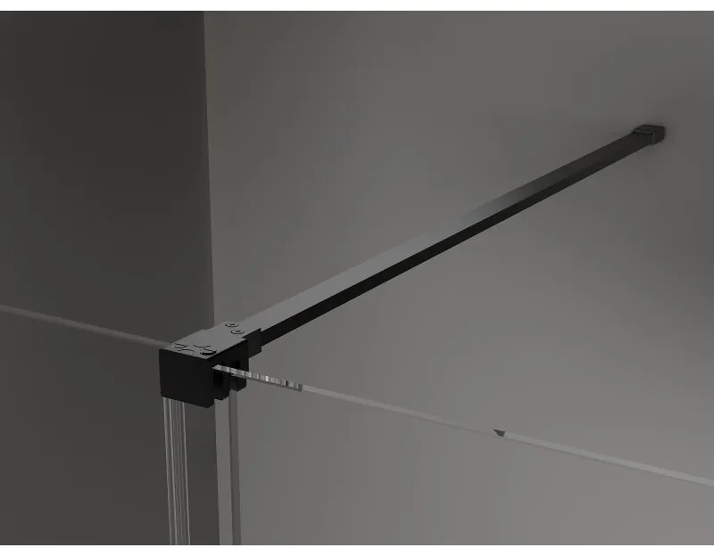 Mexen Velar, tolóajtós zuhanykabin 160 x 80 cm, 8mm szürke üveg, fekete matt, 871-160-080-41-70