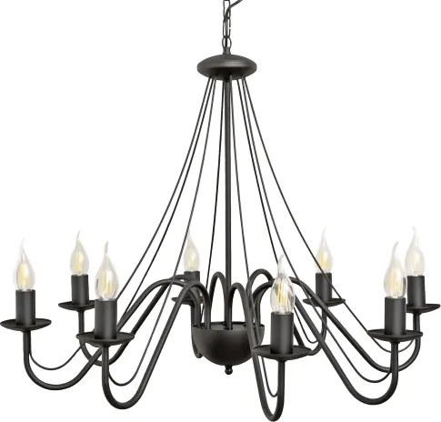 MALBO láncos csillár 8xE14/10W/230V fekete