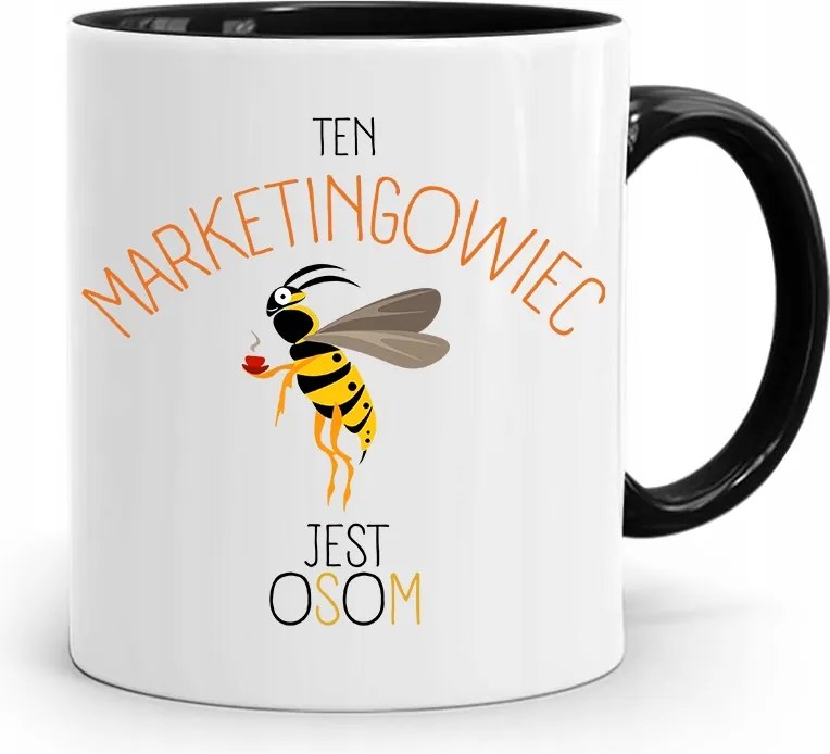 Marketingeseknek Marketing Bögre Fekete Ajándék fényképes nyomtatással