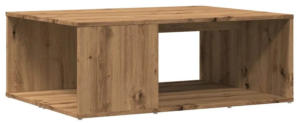 kézműves tölgy színű szerelt fa dohányzóasztal 90x67x33 cm