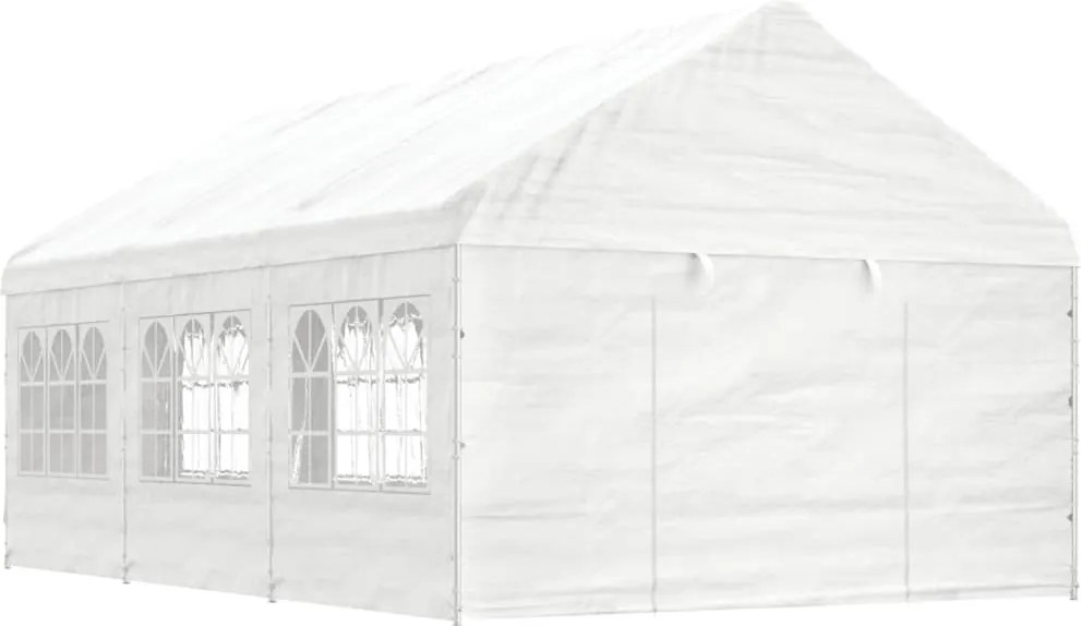 vidaXL fehér polietilén pavilon tetővel 6,69 x 4,08 x 3,22 m