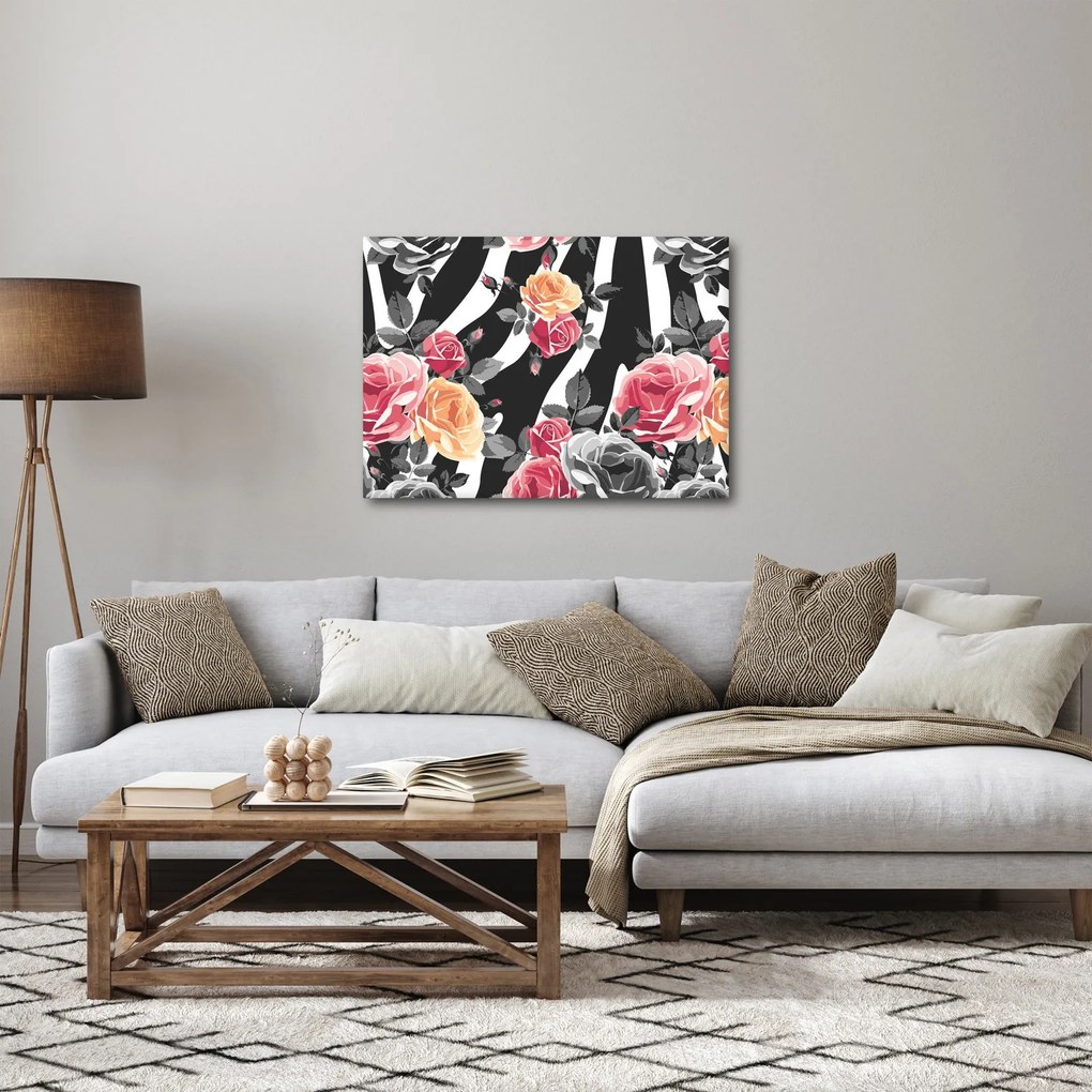 Virágzó rózsák képe (70x50 cm)
