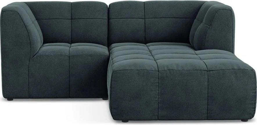 Kék bársony sarokkanapé (jobb oldali-heverő résszel) Aloha – Makamii