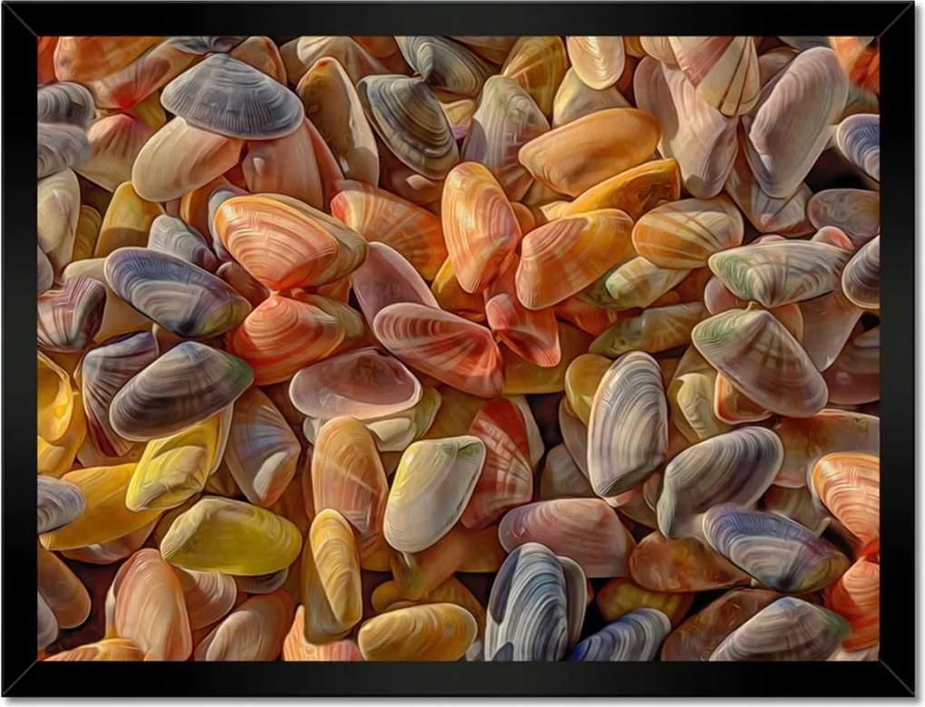 Poszterek keretben 40x30 Színes kagylók nyomtatás