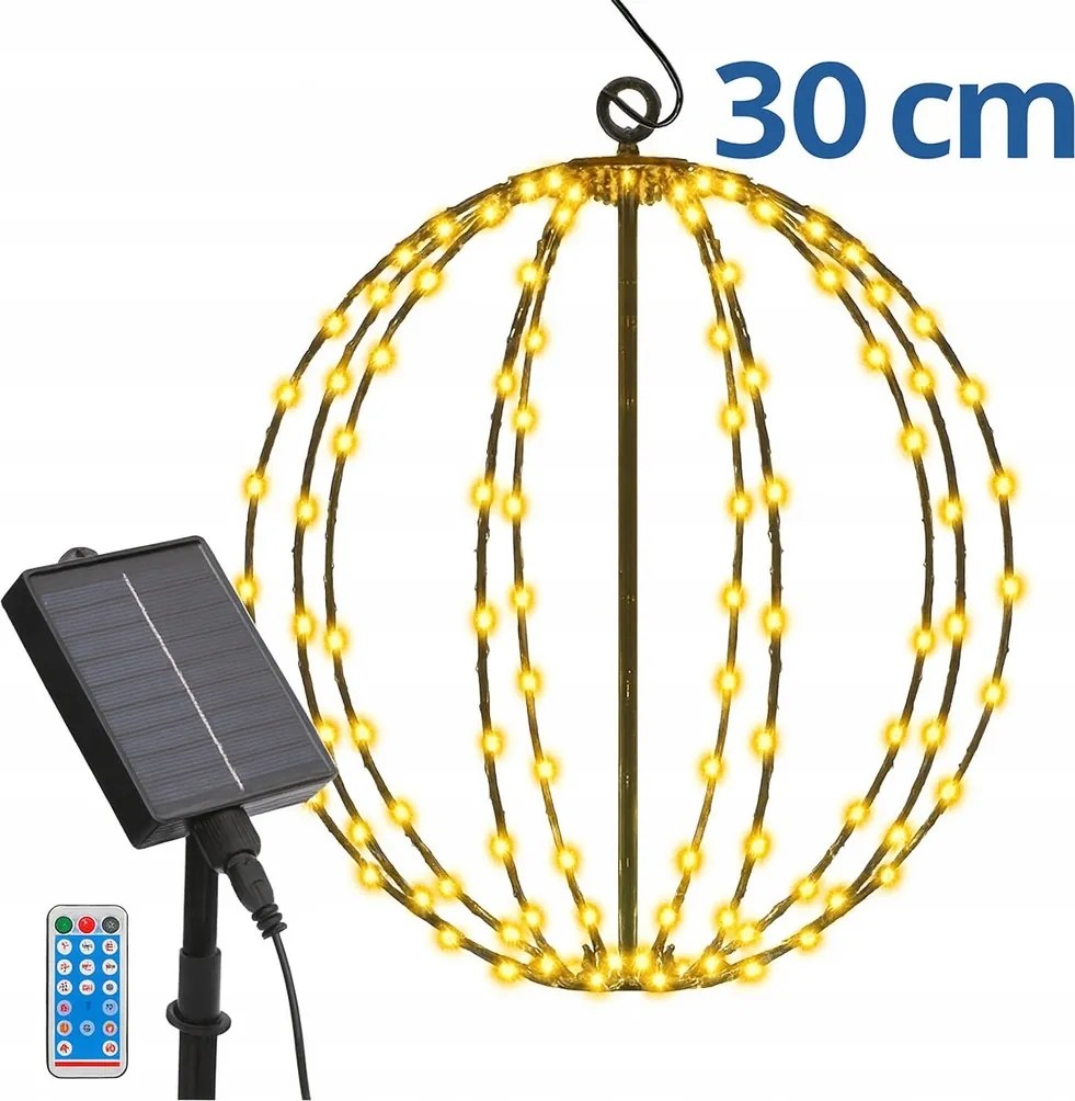Napelemes Led Lámpa Led Gömb 30 CM 8 Világítási Mód IP44