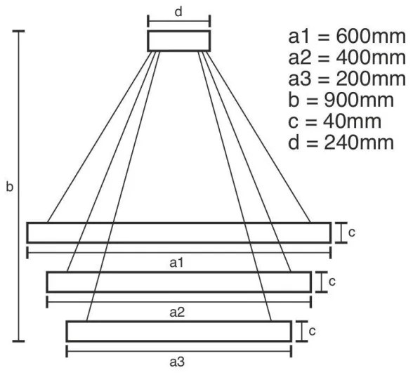 LED állítható fényerejű csillár kábellel LED/85W/230V 3000-6500K + DO
