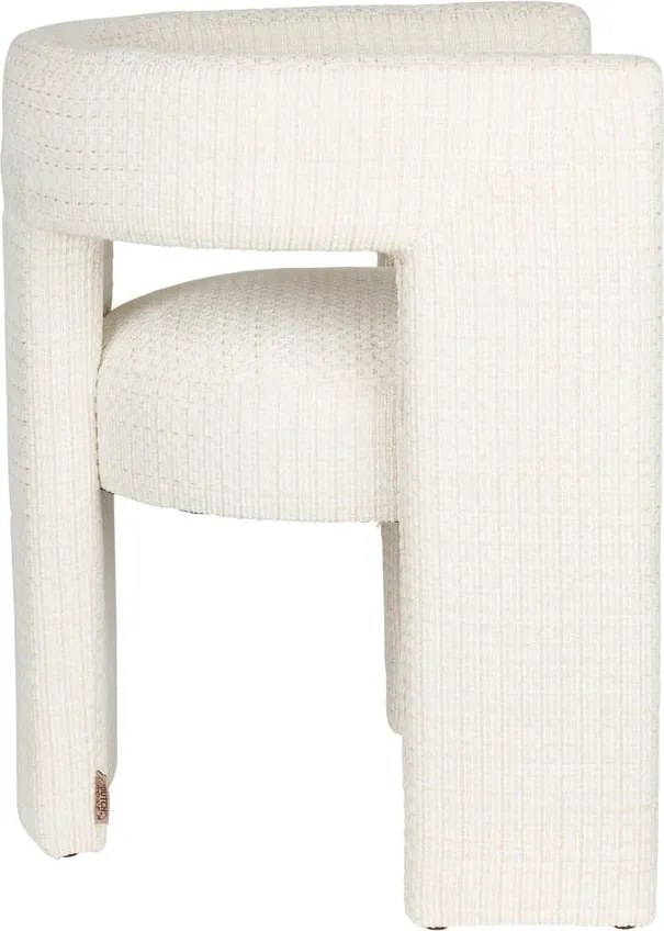 Krémszínű kárpitozott karfás étkezőfotel Medina – Dutchbone