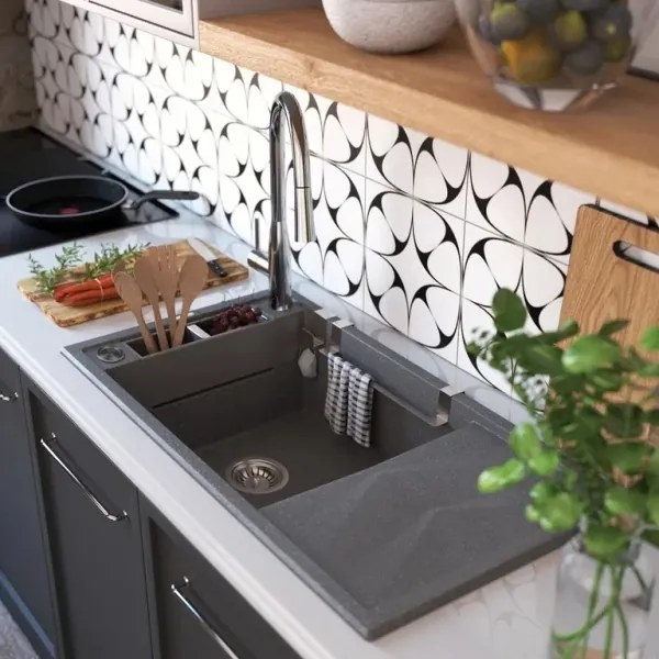 Deante BDH_072M - Mosogatócsap kihúzható permetezővel LUKRECJA fényezett króm