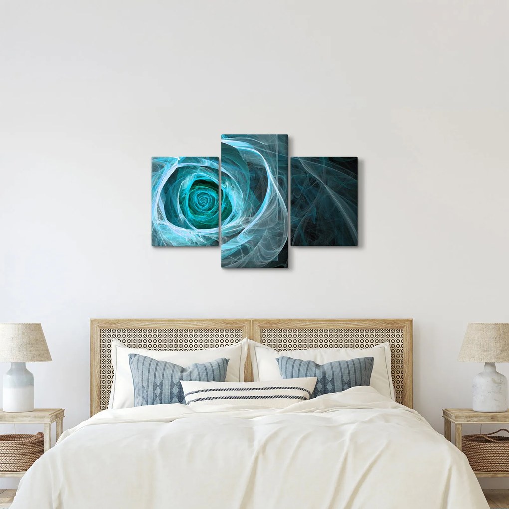Kép - Absztrakt rózsaszín kék fekete háttérrel (90x60 cm)