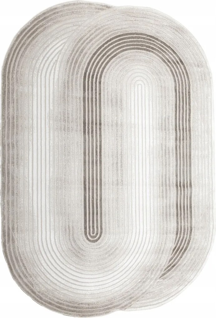 Szürke-bézs Csíkos Árnyékolt Szőnyeg Szelén Nappaliba 200x290 cm