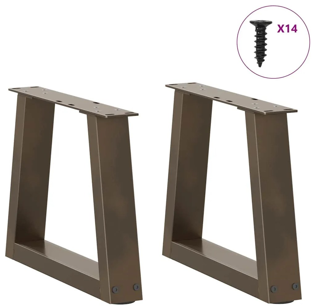 2 db V-alakú natúr acél dohányzóasztal láb 40 x (30-31,3) cm