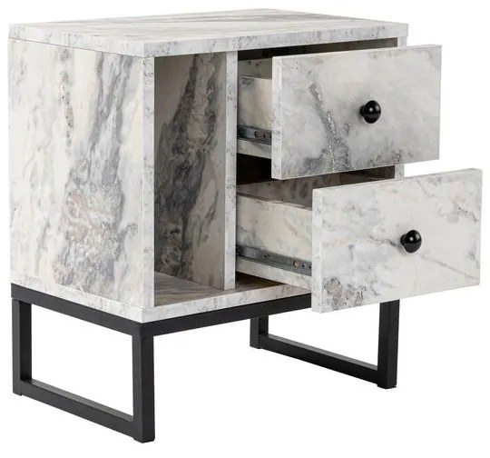 Éjjeliszekrény Glimmer - Fressia Marble, Fekete