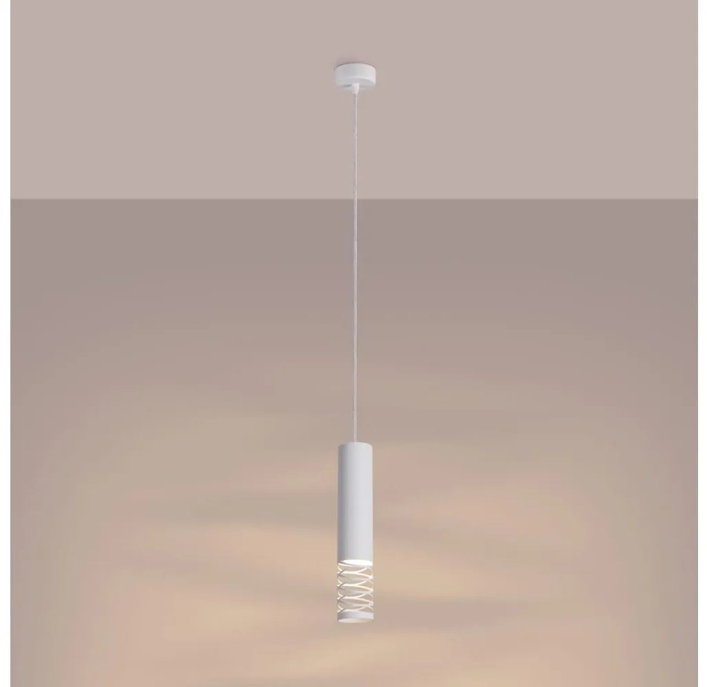 Sollux SL.1686 - Csillár zsinóron LAMI 1xGU10/10W/230V fehér