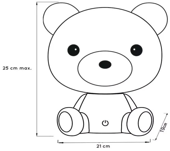 Lucide 71590/03/31 - LED Gyerek éjjeli lámpa DODO LED/3W/230V medve fehér