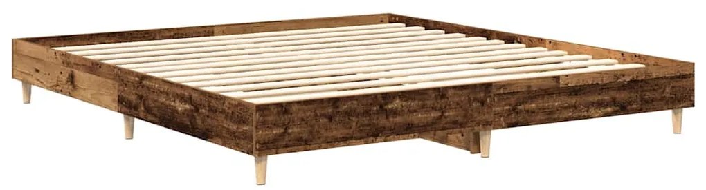 antik fa szerelt fa ágykeret matrac nélkül 200x200 cm