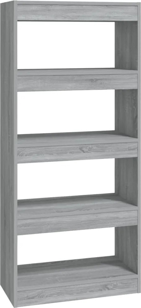 vidaXL szürke sonoma színű fa könyvszekrény/térelválasztó 60x30x135 cm