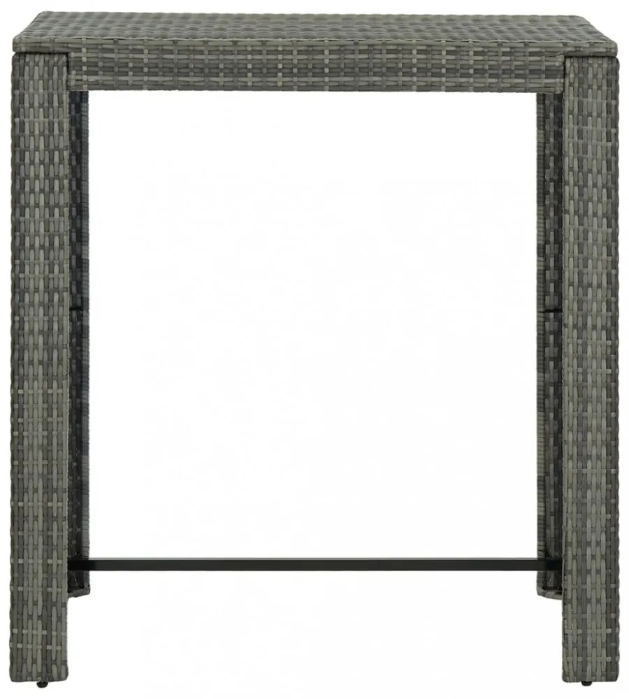 szürke polyrattan kerti bárasztal 100 x 60,5 x 110,5 cm