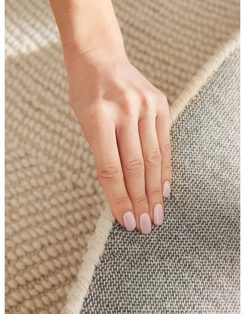 Világos natúr színű kézi szövésű gyapjú kerek szőnyeg ø 150 cm Calmio – Hanse Home