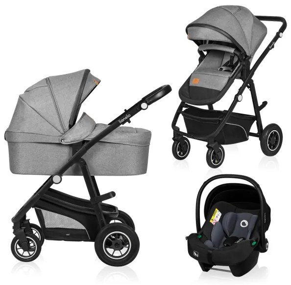 Lionelo - 3 az 1-ben kombinált babakocsi BIANKA Kőszürke