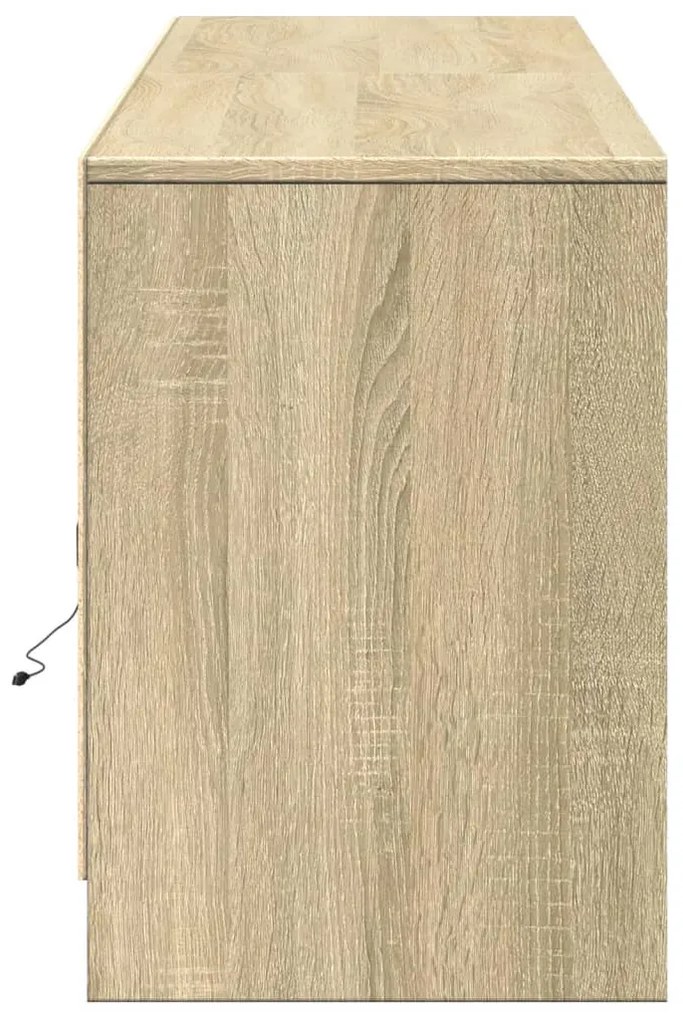 sonoma tölgy színű szerelt fa LED-es TV-szekrény 180x34x50 cm