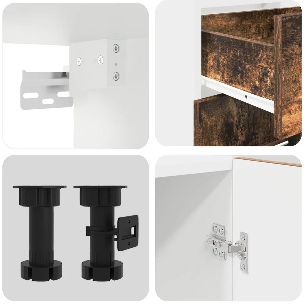 Konyhaszekrény garnitúra 4 pcs Füstölt tölgy 140 x 46 x 81.5 cm
