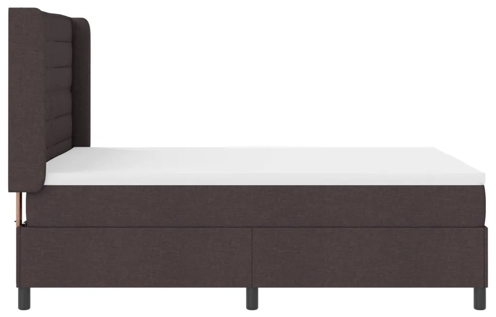 Boxspring Ágy Mattal és LED-del Sötétbarna 160x200 cm Szövet
