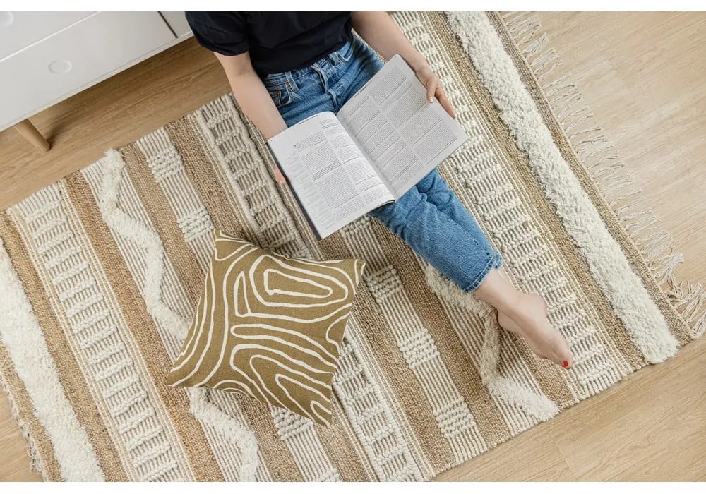 Medina bézs juta szőnyeg, 120 x 170 cm - Flair Rugs