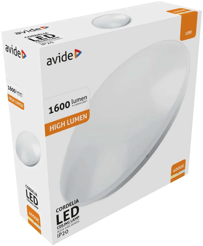 Avide LED Mennyezeti Lámpa Cordelia 18W 330*100mm NW 4000K