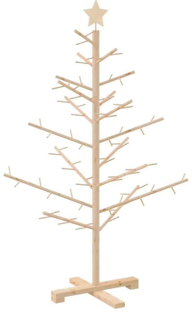 Fából készült Karácsonyfa Természetes 125 cm Tömör fenyőfa