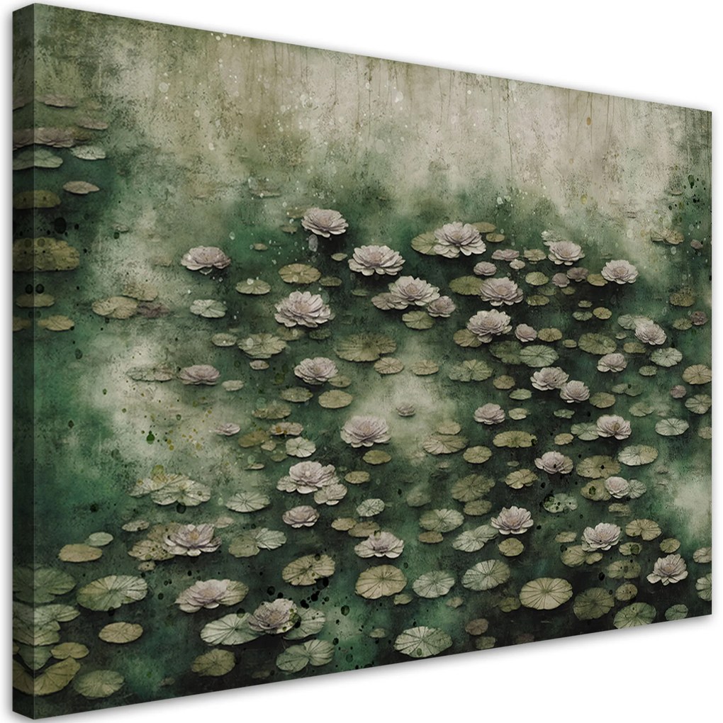 Gario Vászonkép Lótuszvirágok a tavon Méret: 90 x 60 cm