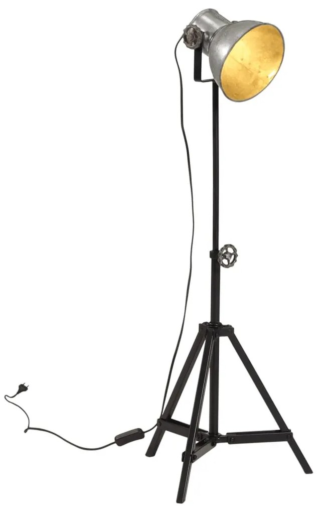 vintage ezüst állólámpa 25 W 35x35x65/95 cm E27