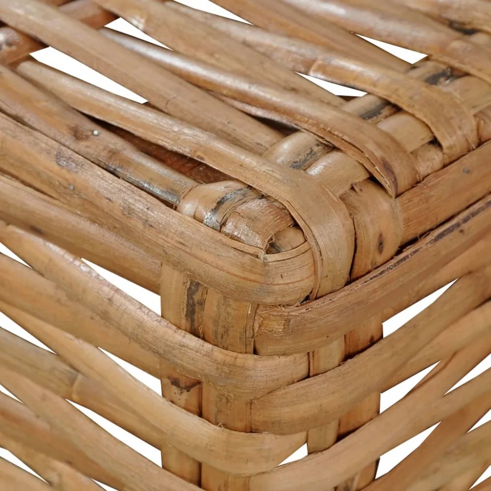 természetes rattan karfa nélküli kanapé párnával