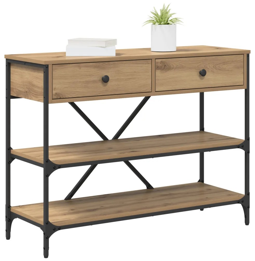 Konzolasztal Mesteri tölgy 100x34.5x75 cm Szerelt fa