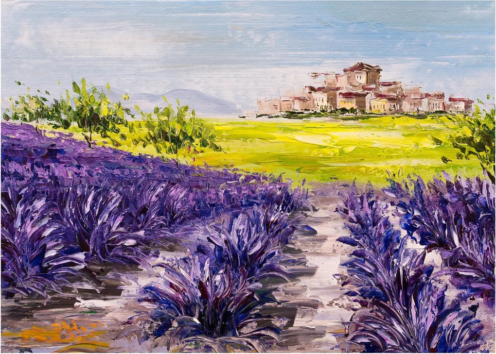 Kép - Provence, franciaország, olajfestmény (70x50 cm)