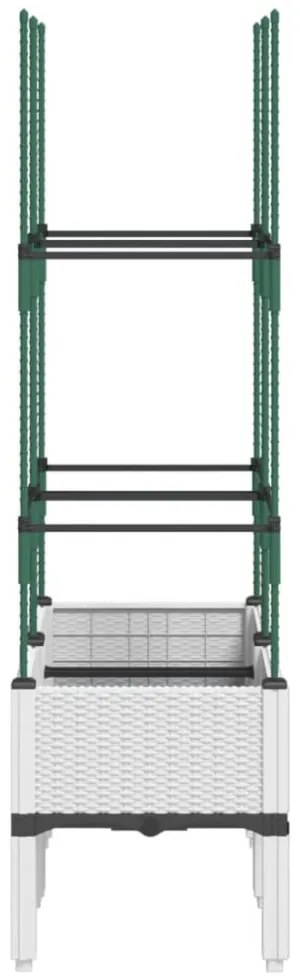 fehér polipropilén rácsos kerti ültetőláda 80 x 40 x 142,5 cm