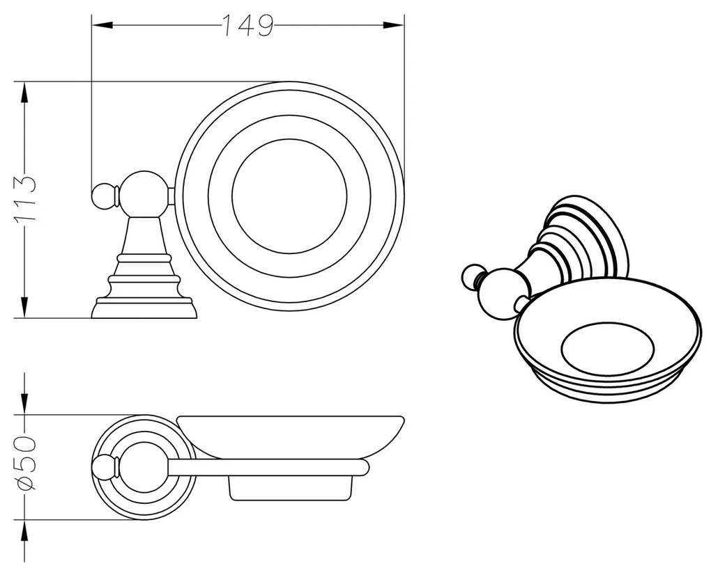 SAPHO 1317-02 Diamond szappantartó, króm