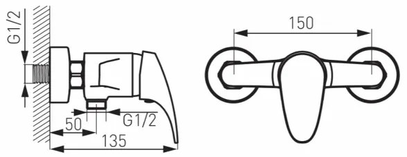 FERRO - ONE zuhanycsaptelep, fényes króm