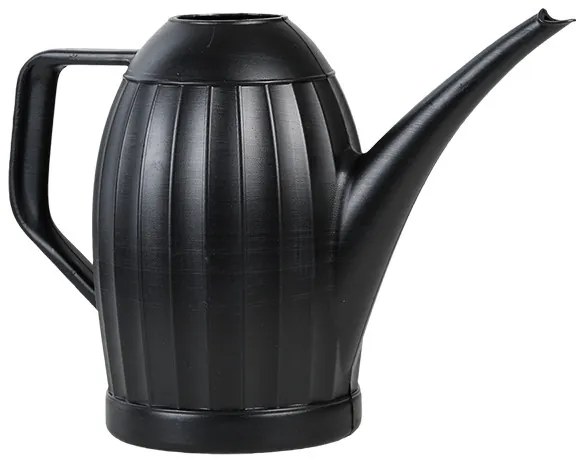 Locsolókanna bordázott mintával, 2 literes, fekete